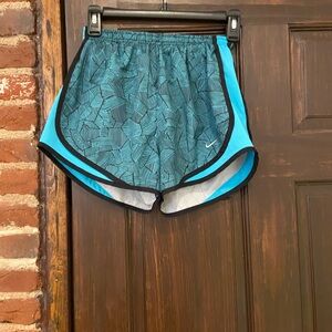 Nike Teal and Black Women's Athletic Shorts
